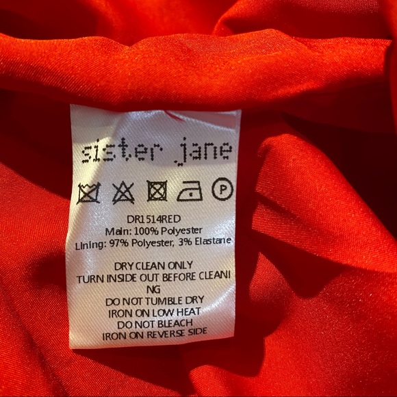 Sister Jane Carina Tweed Puff Sleeve Babydoll Mini Dress in Red size M NWT - Picture 15 of 16